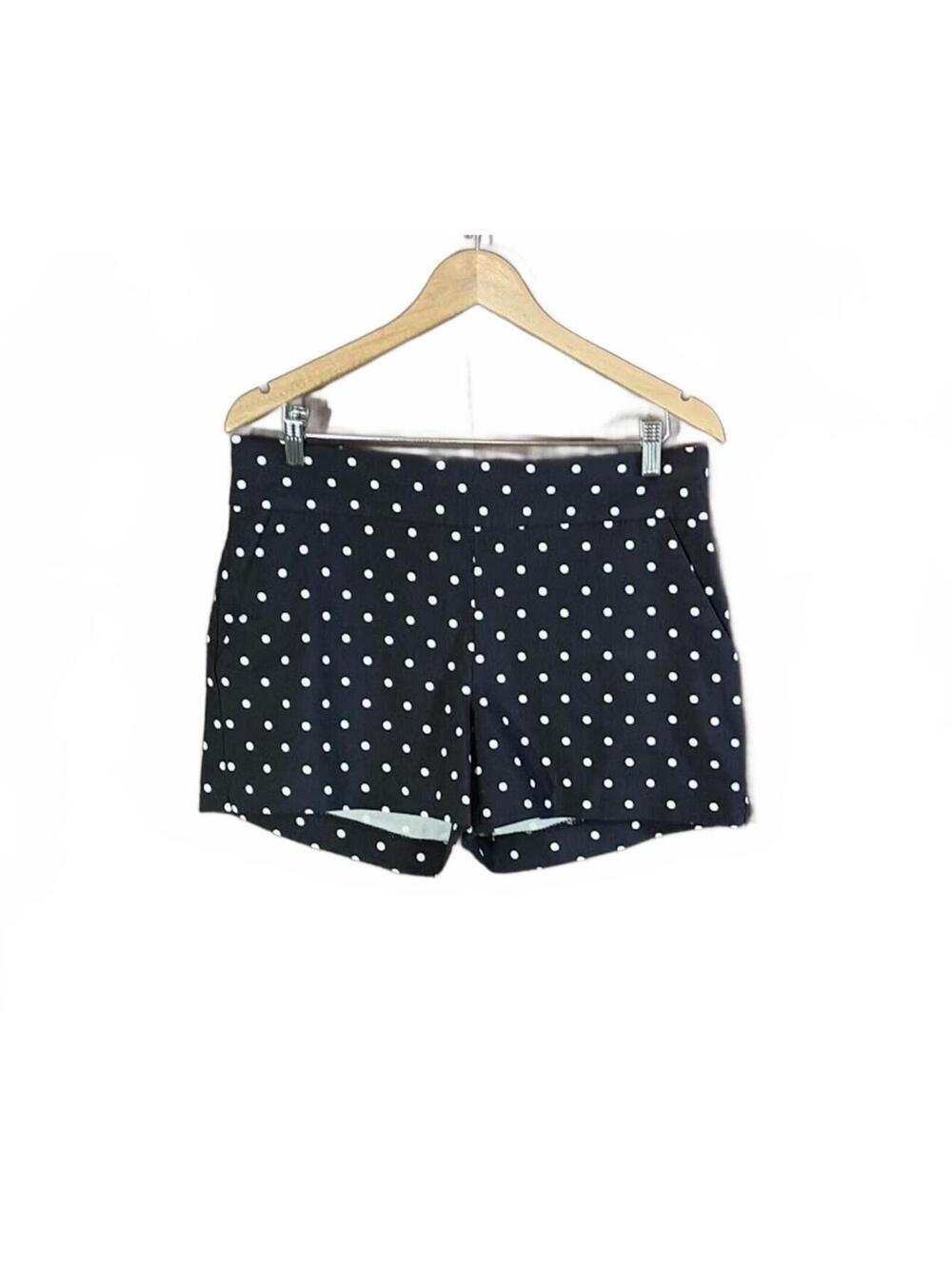 New York & Company Black Polka Dot Shorts Size L